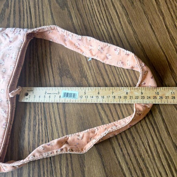 Chateau Corduroy - Small Purse - Peach with flower design -10"x9"x2" - Picture 7 of 11